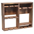 Elegant Designs Bartow Wall Mounted Wood Wine Rack Shelf with Glass Holder, Restored Wood HG1020-RWD
